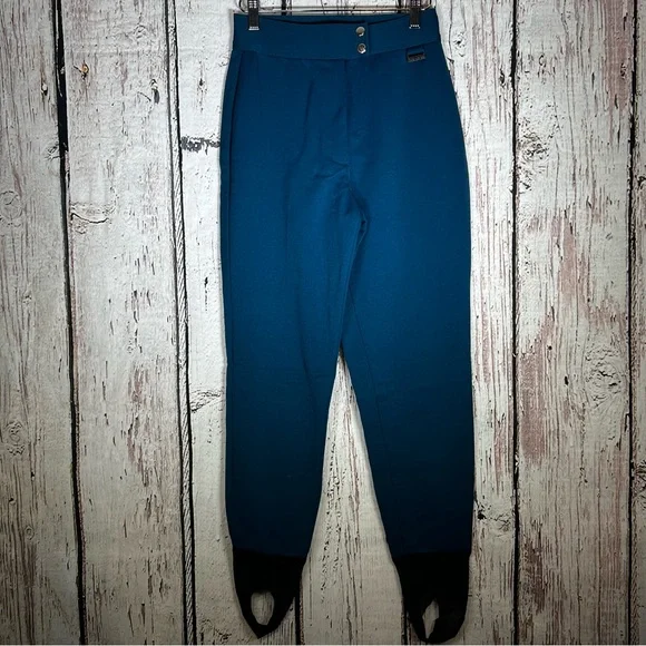 Vintage Edelweiss Fitted Stretch USA Made Outdoor Stirrup Ski Winter Pants SZ 6 - Picture 1 of 13